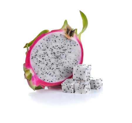 Dragon Fruit on white backgroundの写真素材