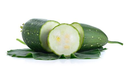 fresh loofah on the white backgroundの写真素材