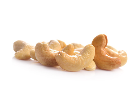Cashew nuts isolated on white background.の写真素材