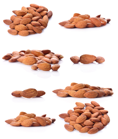 almonds isolated on a background.の写真素材