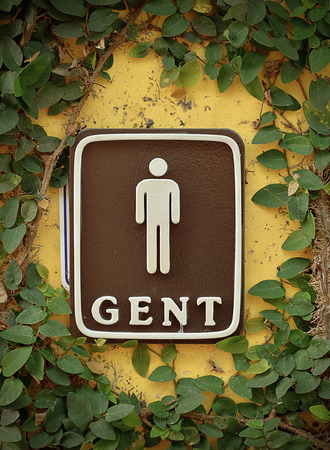 Men's room sign, detail of an information signal, wc for gentlemenの写真素材