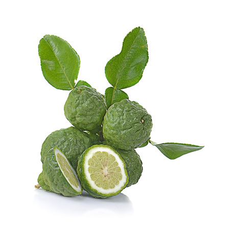 Bergamot fruit isolated on white background.の写真素材