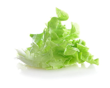 Fresh  lettuce leaves isolated on white background.の写真素材
