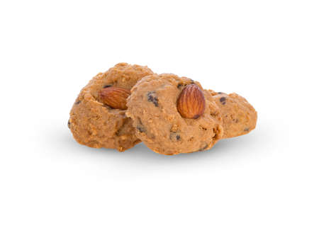 Almond Cookies isolated on white background.の写真素材