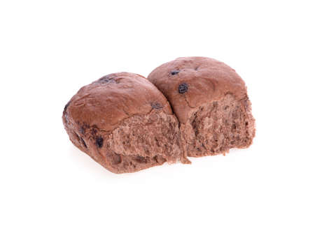 chocolate bread isolated on white backgroundの写真素材