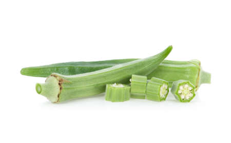 Okra isolated on white background
