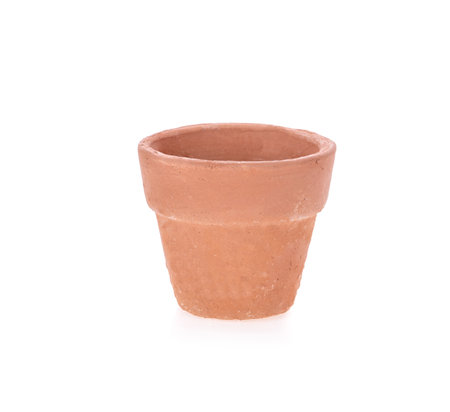 clay pot isolated on white backgroundの写真素材