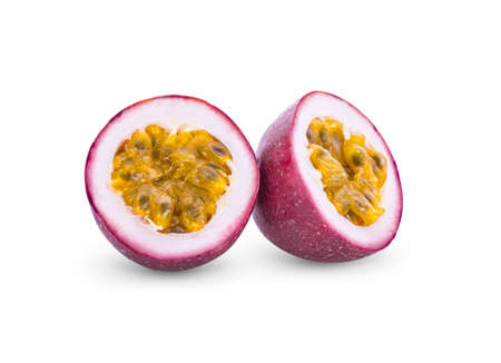 Passion fruit isolated on white background.の写真素材