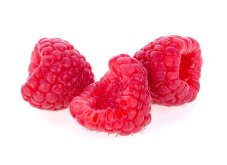 raspberry fruit isolated on white backgroundの写真素材