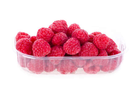 raspberry fruit isolated on white backgroundの写真素材