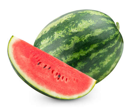 watermelon fruit on white backgroundの写真素材