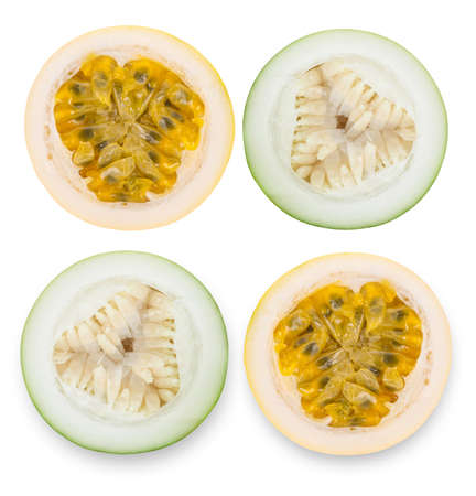 Passion fruit isolated on white background.の写真素材
