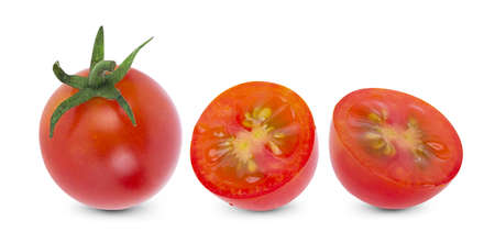 Tomato isolated on white backgroundの写真素材
