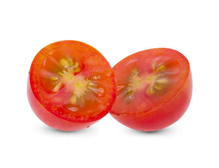 Tomato isolated on white backgroundの写真素材