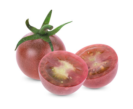 Fresh tomato isolated on white backgroundの写真素材