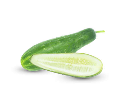 Cucumber isolated on white backgroundの写真素材