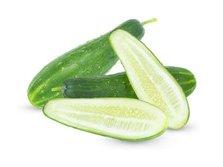 Cucumber isolated on white backgroundの写真素材
