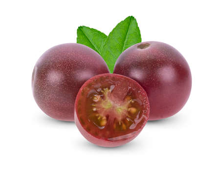 Fresh tomato isolated on white backgroundの写真素材