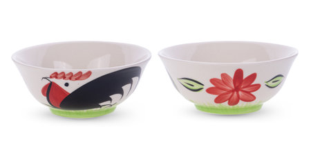 white bowl ceramic  isolated on white backgroundの写真素材