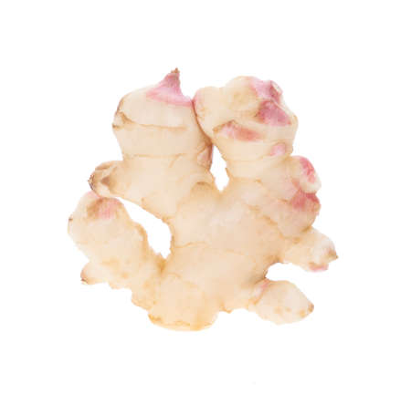 fresh ginger isolated on white backgroundの写真素材