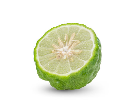 Bergamot fruit isolated on white backgroundの写真素材