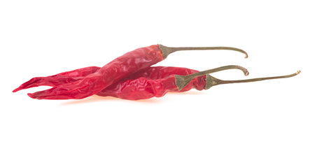 dried chili  isolated on white backgroundの写真素材