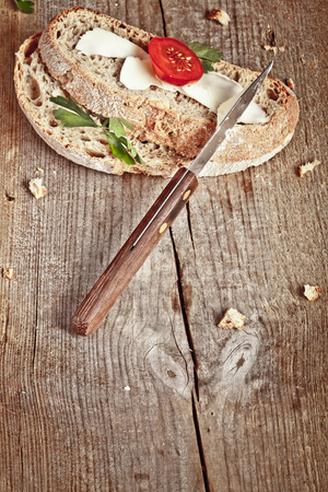 bread with butterの写真素材