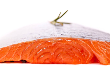 Salmon with lemon and pepperの写真素材