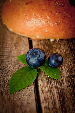 buns with blueberriesの写真素材