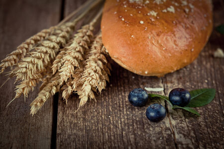 buns with blueberriesの写真素材