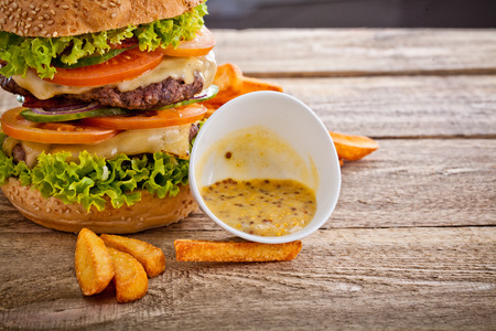 Burger And Friesの写真素材