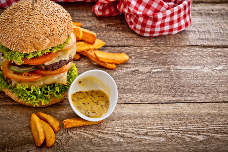 Burger And Friesの写真素材