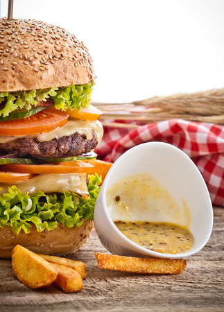 Burger And Friesの写真素材