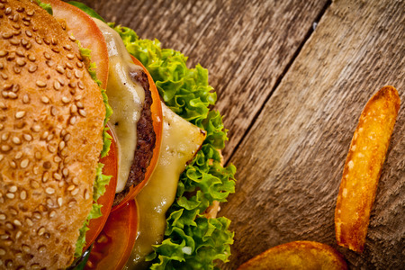 Burger And Friesの写真素材