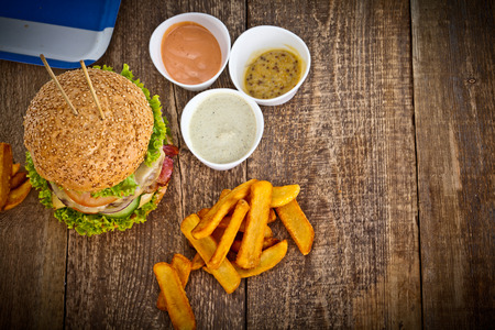 Burger And Friesの写真素材