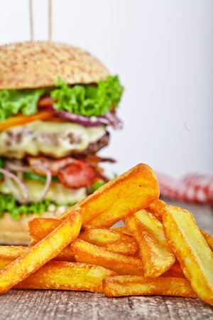 Burger And Friesの写真素材