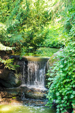 Waterfall in parkの写真素材
