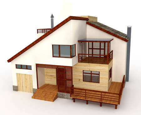 Three-dimensional model of individual houseの写真素材