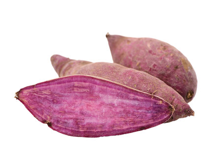 Sweet potato isolated on white background. Clipping Path. Full depth of field.の写真素材