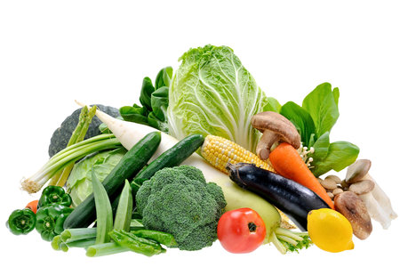 Vegetables isolated on white background. Healthy food and diet concept.の写真素材