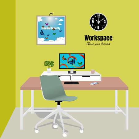 relaxing workspace to make creationsのイラスト素材