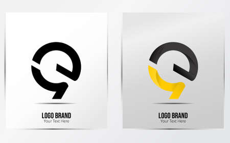Abstract letter E logo icon set for corporate identity design. Water drop sign.のイラスト素材