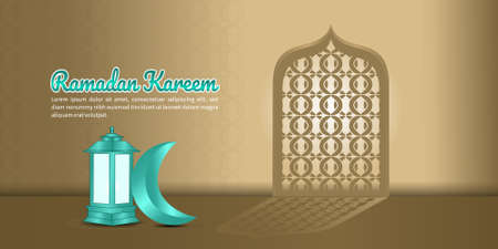 Ramadan kareem islamic mosque door for banner backgroundのイラスト素材