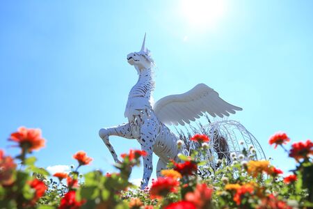 Unicorn on the flowerseaの写真素材
