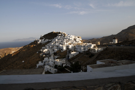 view of the small town with mountains. Greeceの写真素材