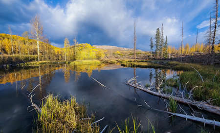 Sunrise - Trappers Lakeの写真素材
