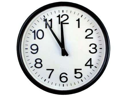 Wall clock isolated over whiteの写真素材
