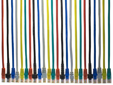 Varicoloured cables with connector rj45