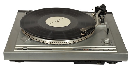    Vintage gramophone with a gramophone record.の写真素材