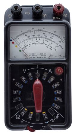 Vintage tester isolated on white background.       の写真素材